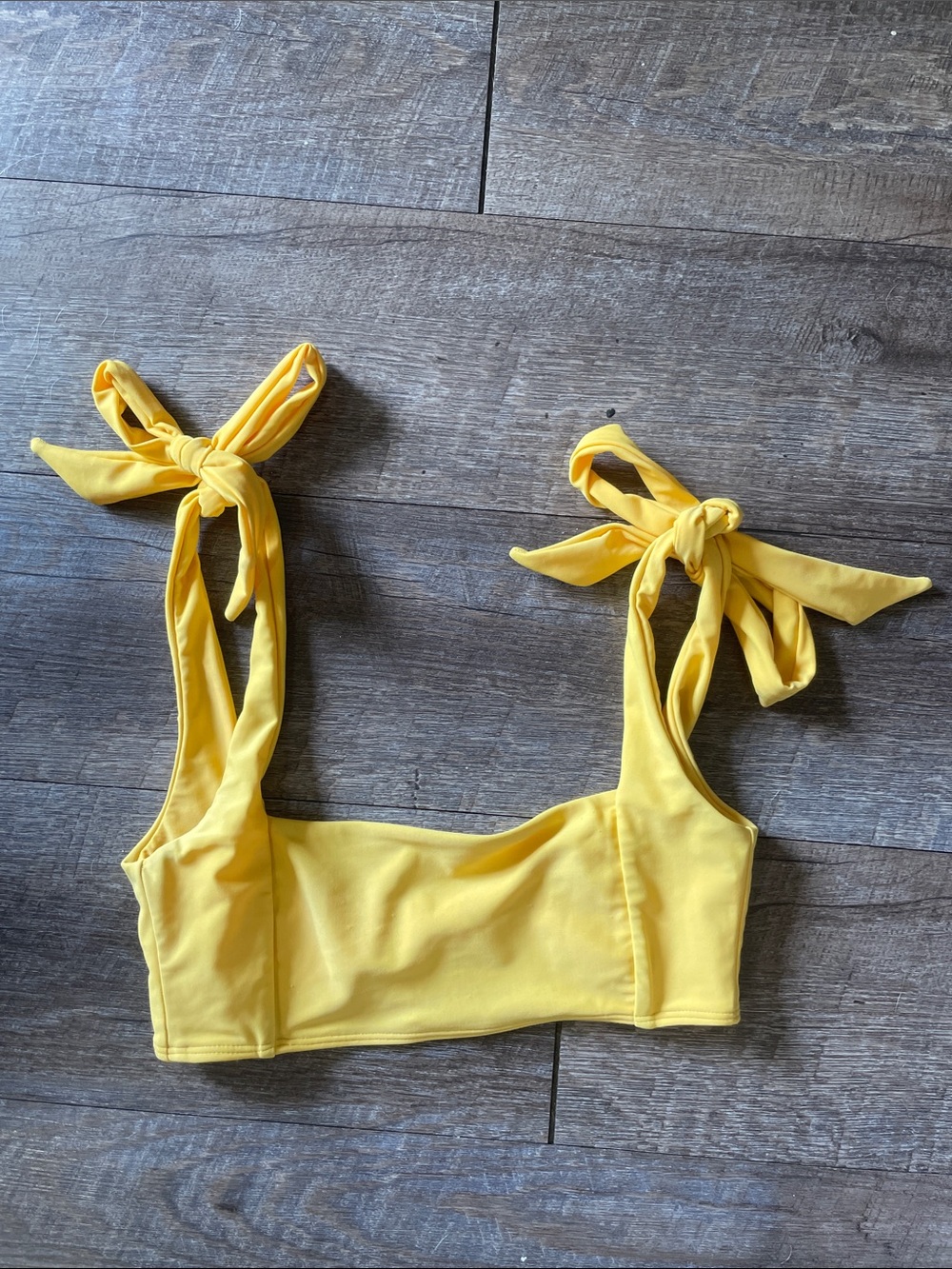 Tularosa Yellow Tie-Shoulder Bikini Top